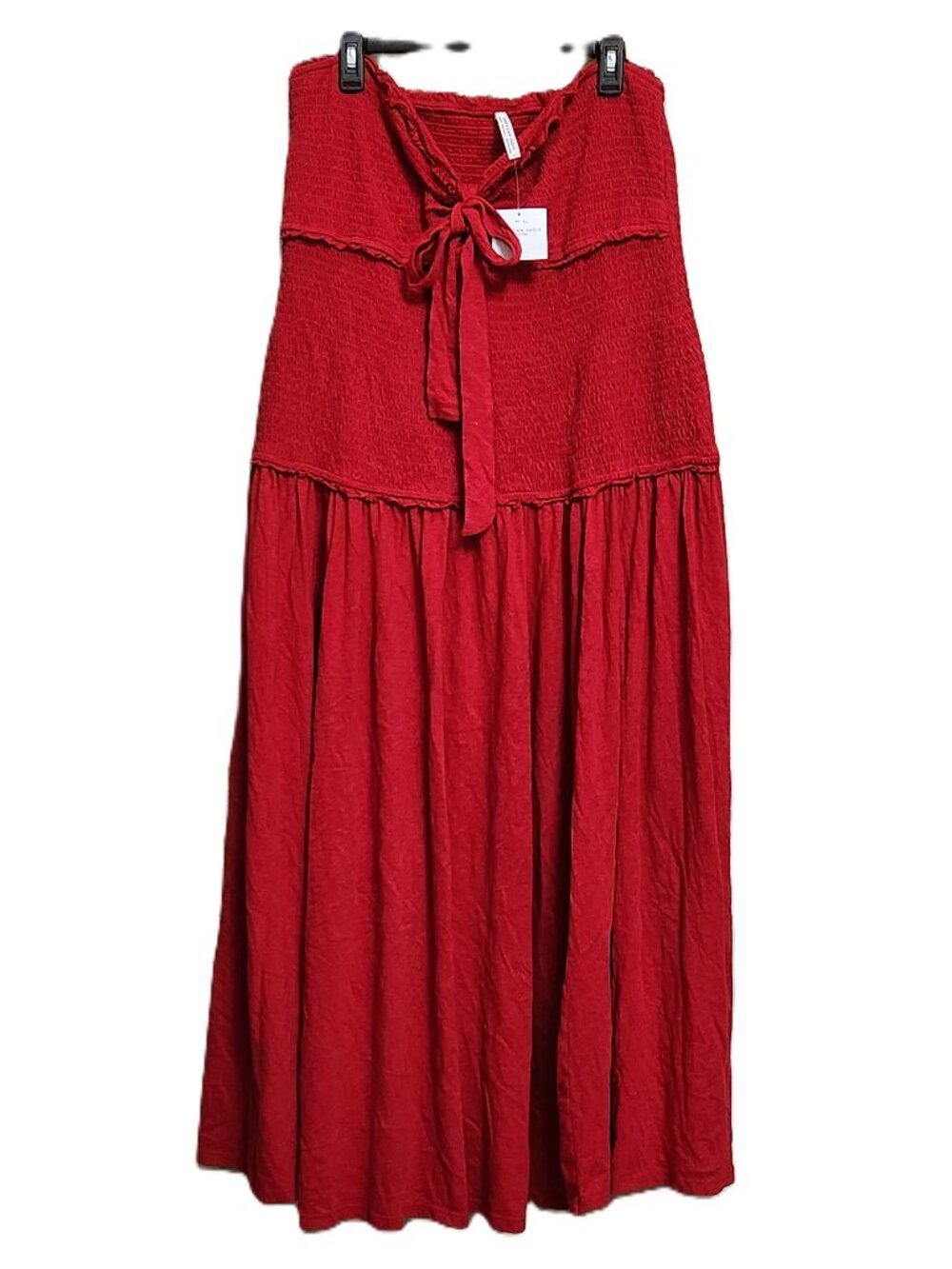 AMERICAN EAGLE Red Smocked Strapless Maxi Dress - XXL - NWT NEW